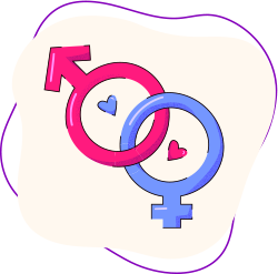 Illustration representing symbolic gender icons